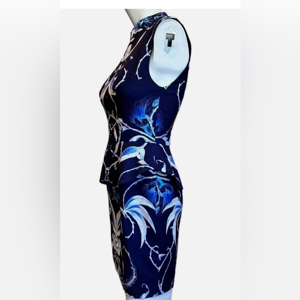 Keepsake the Label Blue White Peplum Come Save me Dress Floral Mini sz S - Picture 6 of 6